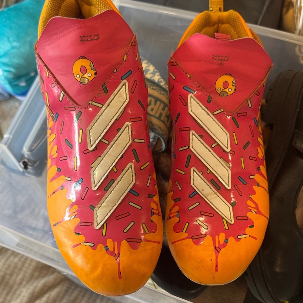 Adidas Vibrant Pink and Orange Cleats
